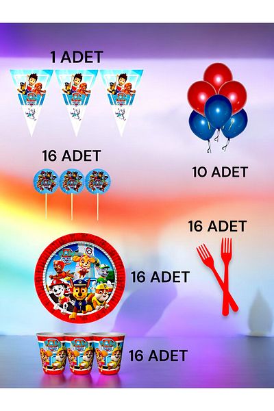 VibeHome 16 Person Paw Patrol Themed m Package - Birthday Party and Fun Events