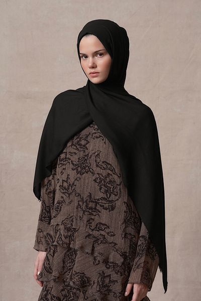 Qef Black Modal Shawl