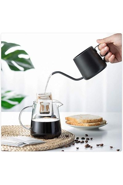Taimi Coffee Kettle, Stylish Pot withLong Narrow Drip Cup-BLACK-Stainless Steel (250ML)