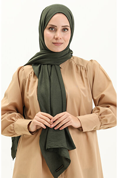 sefamerve Jasnozielony, khaki, miękki bawełniany szal - 2000-42