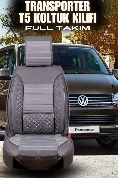 PlusOto T5 Transporter Uyumlu Premium Serisi Deri Ortopedik Oto Koltuk Kılıfı...