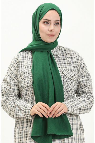 sefamerve Μαλακό βαμβακερό σάλι 2000-09 Emerald Green
