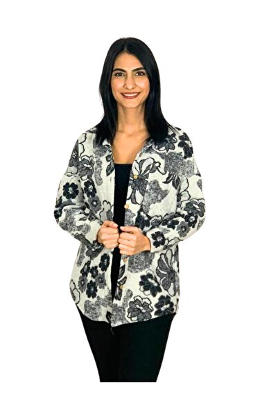 YusGos Women's Single Pocket Print Thick Lumberjack Jacket Shirt (Black)