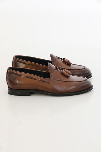 Faruk balkanas Klass Model Tassel Detailed Genuine Leather Loafer Shoes
