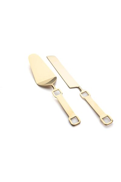 Mikasa Moor Mira Gold 2-Piece Cake Serving Set