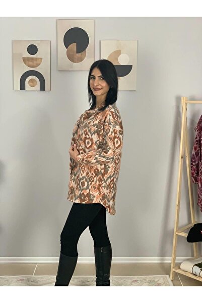 YusGos Women's Single Pocket Print Thick Lumberjack Jacket Shirt (Orange)