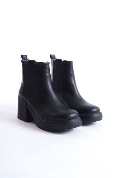 Lizzu Cizme de damă Leorana negre - cu elastic și toc gros
