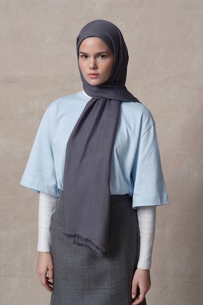 Qef Anthracite Modal Shawl