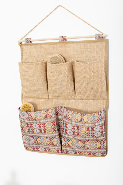 PH Prendi Home 5 Cepli Etnik Baskılı Çok Amaçlı Askılı Duvar Tipi Dolap Içi B...