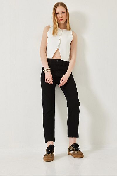 Bianco Lucci Women's Cut-Out Mom Pants 5233 60261290