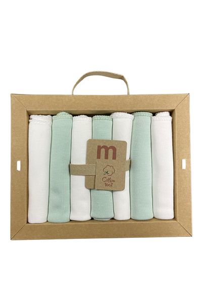 Minisse Organic Cotton Newborn Baby Gift Set of 7 Mouth Wipes