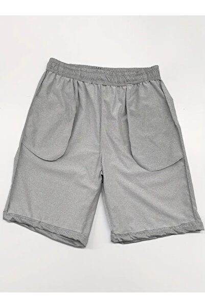 CAONNES Γκρι μονόχρωμο καλοκαιρινό καθημερινό σορτς ανθεκτικό στον ιδρώτα