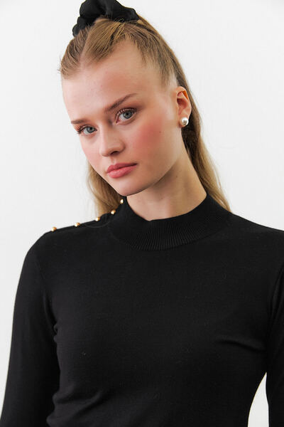 urban focus Half Fisherman Shoulder Buttoned Sweater