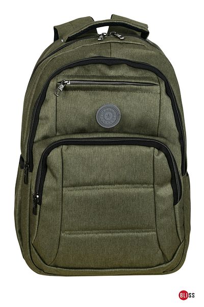 Bliss Χακί Unisex Daily & School Backpack College Τσάντα με θήκη φορητού υπολογιστή