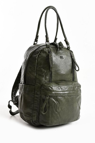 yuzuco Faux Leather Backpack Green (Model: 571-11-12J)