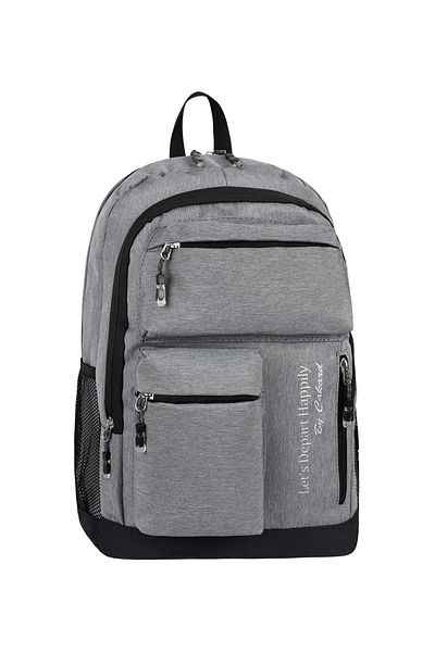 Bliss Γκρι Unisex Αδιάβροχο Σχολικό & Ταξιδιωτικό Σακίδιο με πολλές τσέπες και θήκη φορητού υπολογιστή