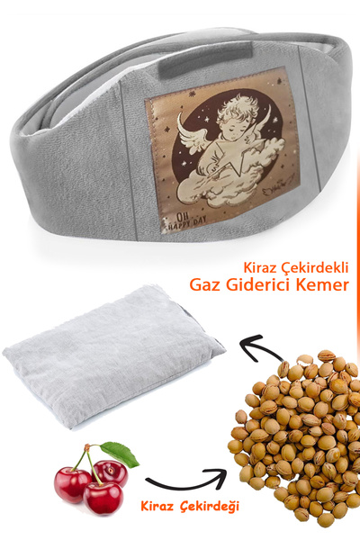 HALZEY Bebeklerde (Kolik) Önleyici, Kemer Kiraz Çekirdekli, Bebek Bel Koruyucu