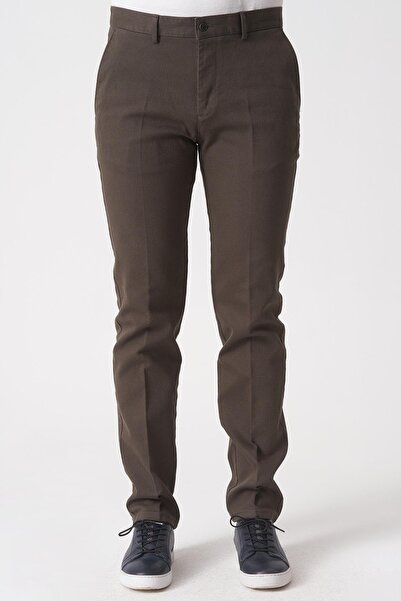 White Stone Salvador P1039 Zümrüt Likralı Pamuklu Slim Fit Chino Pantolon Haki