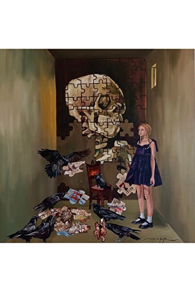 artoloji Merve Özbek - Puzzle - 2024 - Tuval üzerine karışık teknik - 100x100 cm