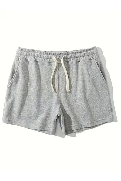 CAONNES Gray Solid Color Sweat Resistant Summer Casual Shorts