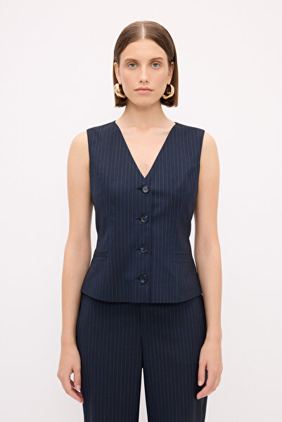 Love My Body Moda Tutkusu Çizgili Yelek