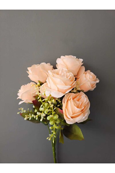 YAPAY ÇİÇEK DERYASI 7 Kafalı Şimşir Aranjmanlı Yavru Ağzı Gül Demeti Buket Gül Vazo Saksı Dekor Aranjman Çiçeği