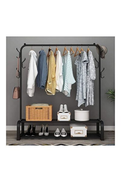 Primo Plus Black Metal Clothes Rack Organizer and Clothes Holder