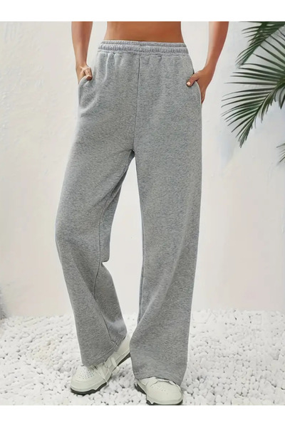 yx yustex sport بنطال رياضي نسائي كاجوال بأرجل واسعة ومتعدد الاستخدامات مع جي...