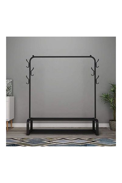 Generic Black Metal Clothes Rack Organizer and Clothes Holder