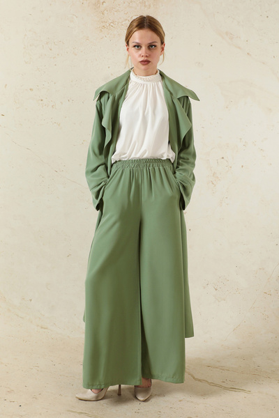 ZÜLAYS Medine İpeği Ceket Takım Haki