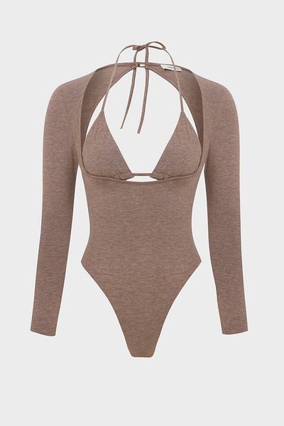IAMNOTBASIC Brown Melange Jade Bodysuit