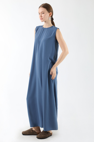 ZÜLAYS Indigo Zero Sleeve Long Lingerie Dress