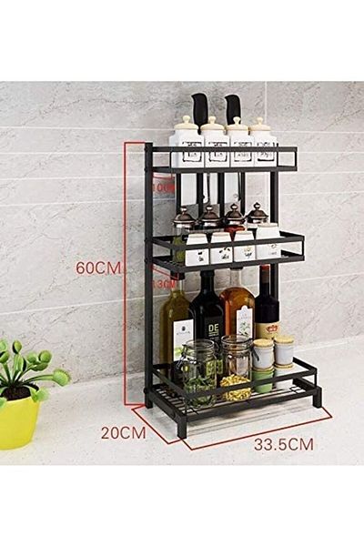 Generic 3-Layer Stainless Steel Spice Rack Organizer