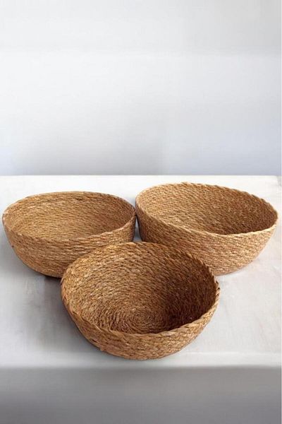 Digithome Wicker 3-Piece Decorative Basket Organizer - C-1-1-100