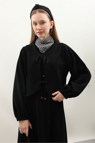 ZÜLAYS Black Knitwear Cardigan Dress Set