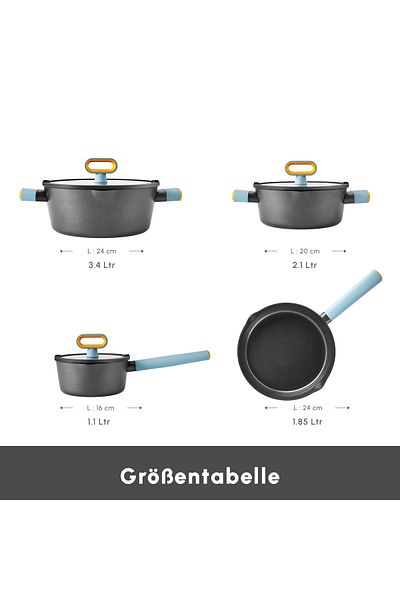 Karaca Midnight Keramik Kochgeschirr-Set 6-teilig