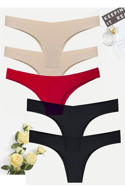 GECKO COLLECTION Γυναικεία εσώρουχα Brazilian Thong Gecko 5 τεμαχίων Laser Cut.