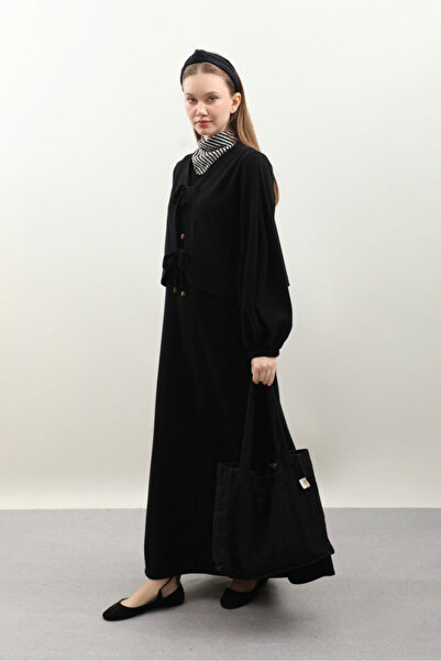 ZÜLAYS Black Knitwear Cardigan Dress Set