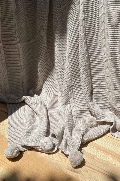 İpekçe Home Laura Pompom Knitwear Knee Blanket 130X170