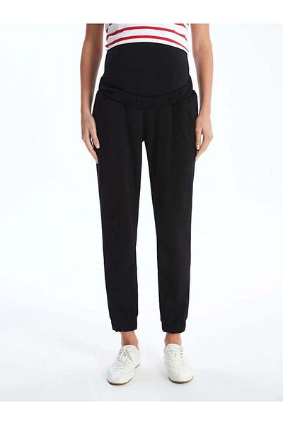 LC Waikiki Lcwaikiki Maternity Black Tummy Panel Straight Maternity Jogger Sweatpants