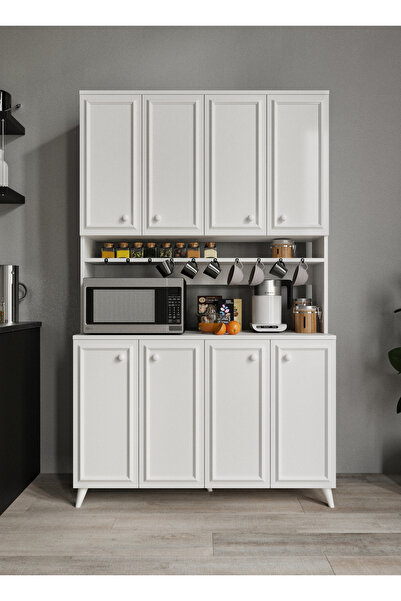 WENCE Stella Country Kahve Köşesi Beyaz, Erzak Dolabı, Kiler Dolabı, Çok Amaç...