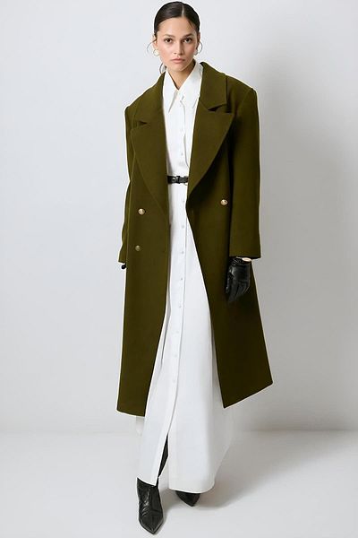 Touche Long Khaki Cashew Coat - Mkn3053