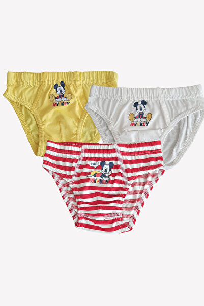 Disney Erkek Çocuk 3 Adet Slip Külot Mickey Mouse Lisanslı