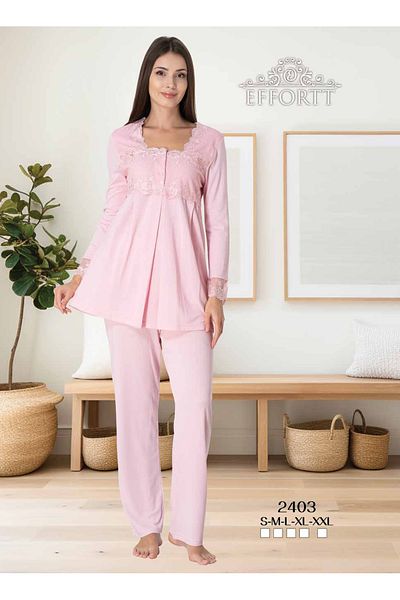 Maison Mila Effortt Women's Lace Detailed Maternity Pyjama Set