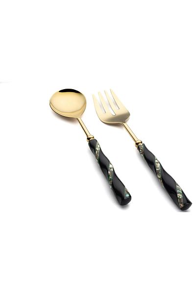 Mikasa Moor Elsa Gold 2-Piece Salad Serving Set