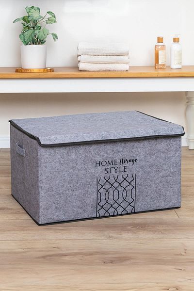 ALAS Mega Plus Gray Felt Lid Box - 57X41X31 Cm, 3 Pcs