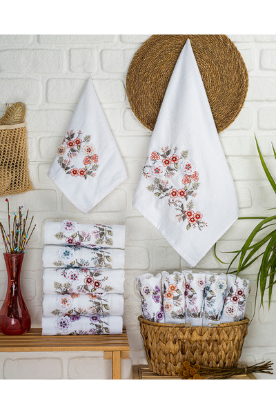 ÜNSAL Buldan Üretimi Çeyizlik Sıla Kadife 6'lı Mutfak Havlusu I 30x50