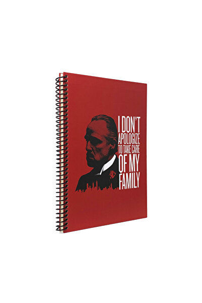 Space License The Godfather My Family Spiral Hard Cover Checkered Notebook