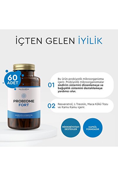 Next Microbiome Probiome-fort Takviye Edici Gıda (60 KAPSÜL)