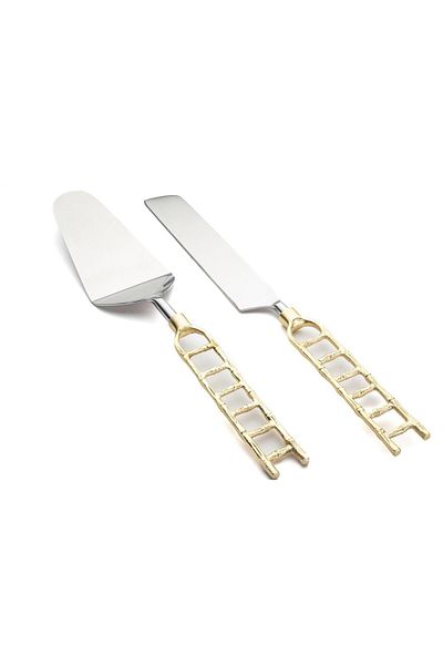 Mikasa Moor Lena Gold 2-Piece Cake Serving Set